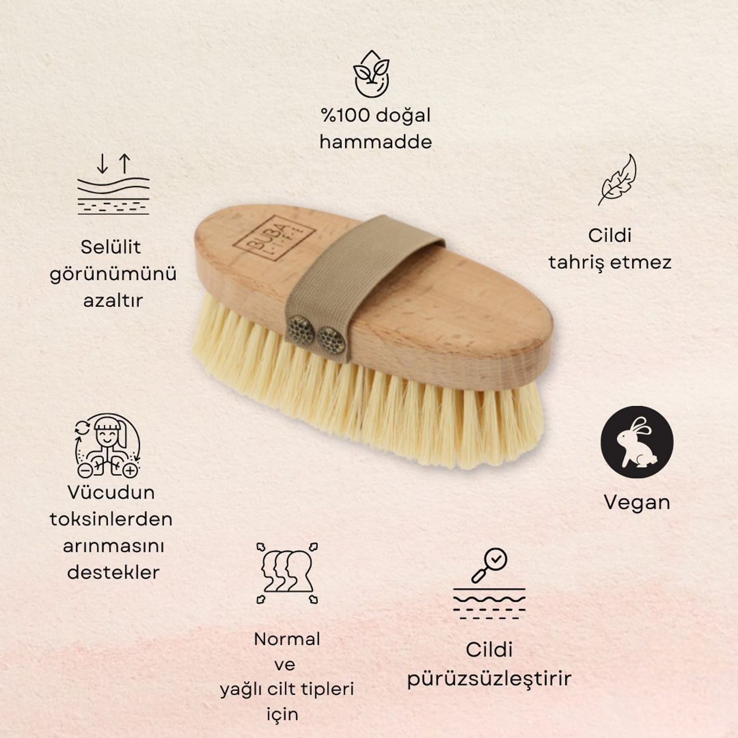 Naturawel® Doğal At Kılı Selülit Fırçası