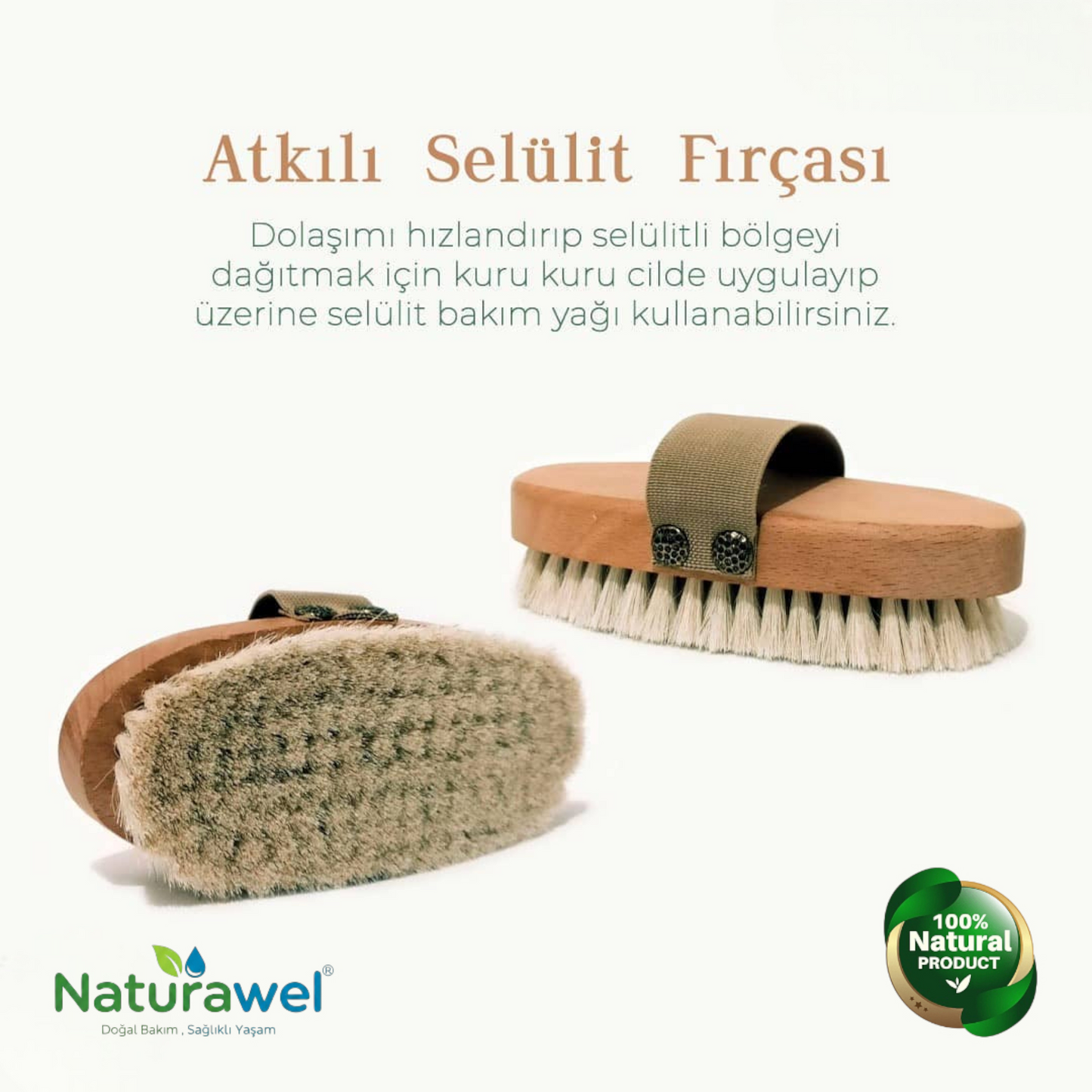 Naturawel® Doğal At Kılı Selülit Fırçası