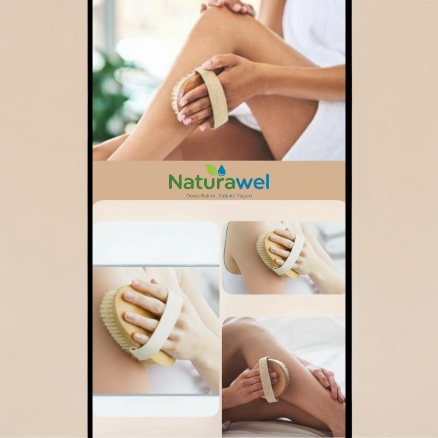 Naturawel® Doğal At Kılı Selülit Fırçası